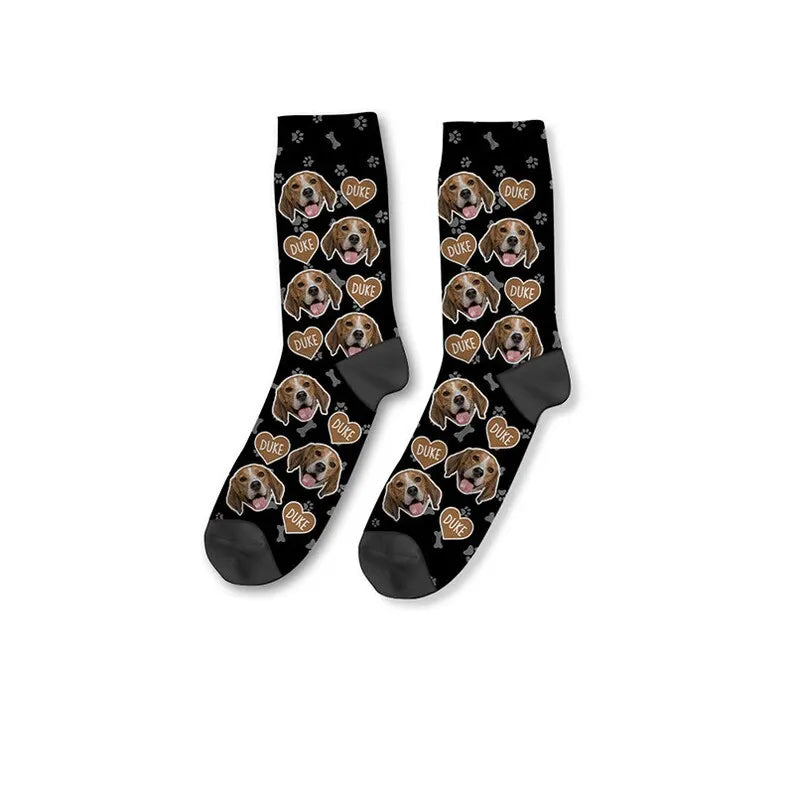 Personalized Face Socks, Custom Pet & Name Socks , Personalized Socks