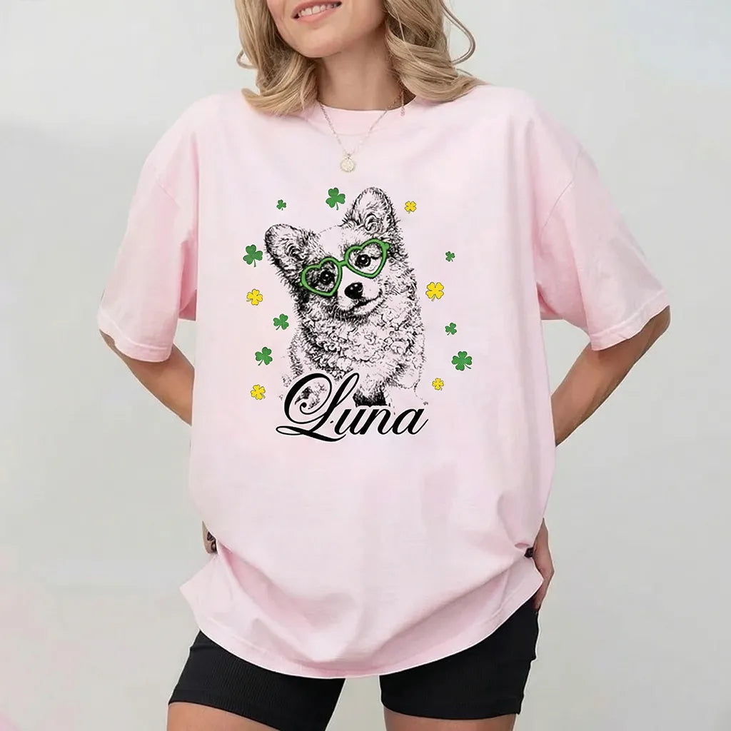 Custom Pet Photo Sweatshirt, St. Patrick's Day Dog or Cat Photo Hoodie T-shirt