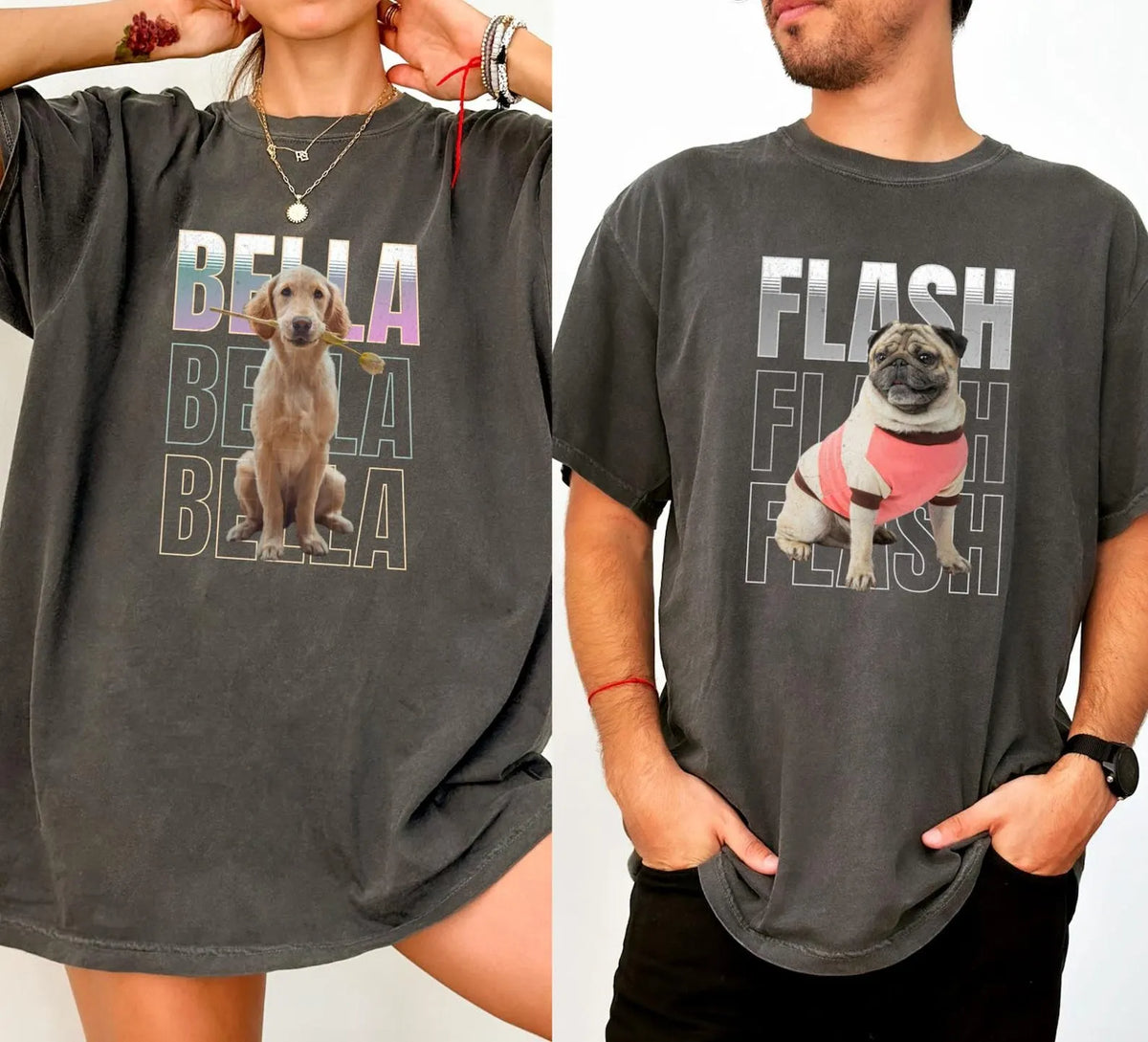 Custom Pet Photo T-Shirt & Hoodie with Name - Soft Cotton Funny Pet Lover Apparel