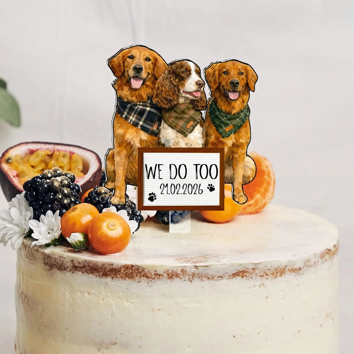Personalized Dog Wedding Cake Topper, Unique Wedding Keepsake
