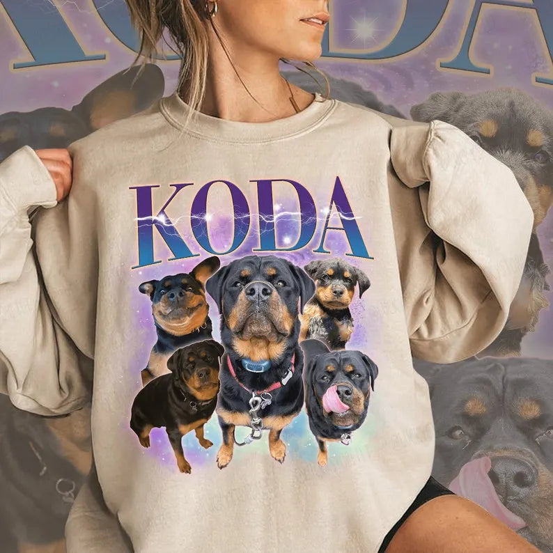 Custom Your Pet Bootleg Shirt, Retro 90's Custom Pet Tee Sweatshirt Hoodie