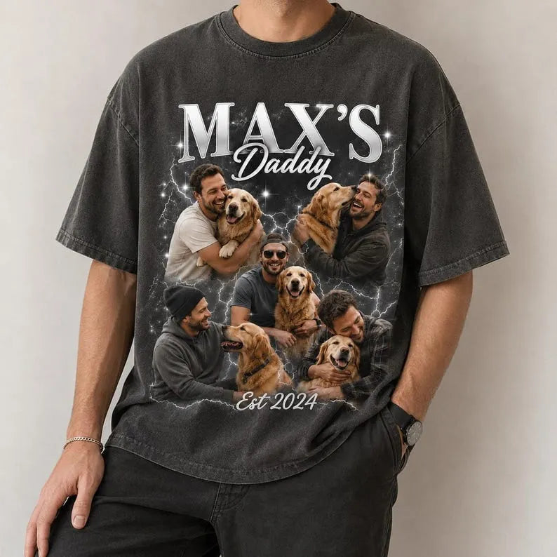Custom Dog Dad Bootleg Shirt, Pet Bootleg Shirt, Custom Dog Bootleg Tee for Dog Dad