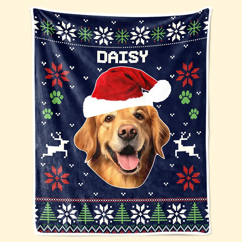 Custom Pet Photo Christmas Is Coming To Town Blanket - Dog & Cat Personalized Blanket