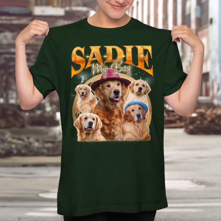 Custom Pet Face Vintage Printing Vintage Hip Hop T-shirt Sweatshirt Hoodie