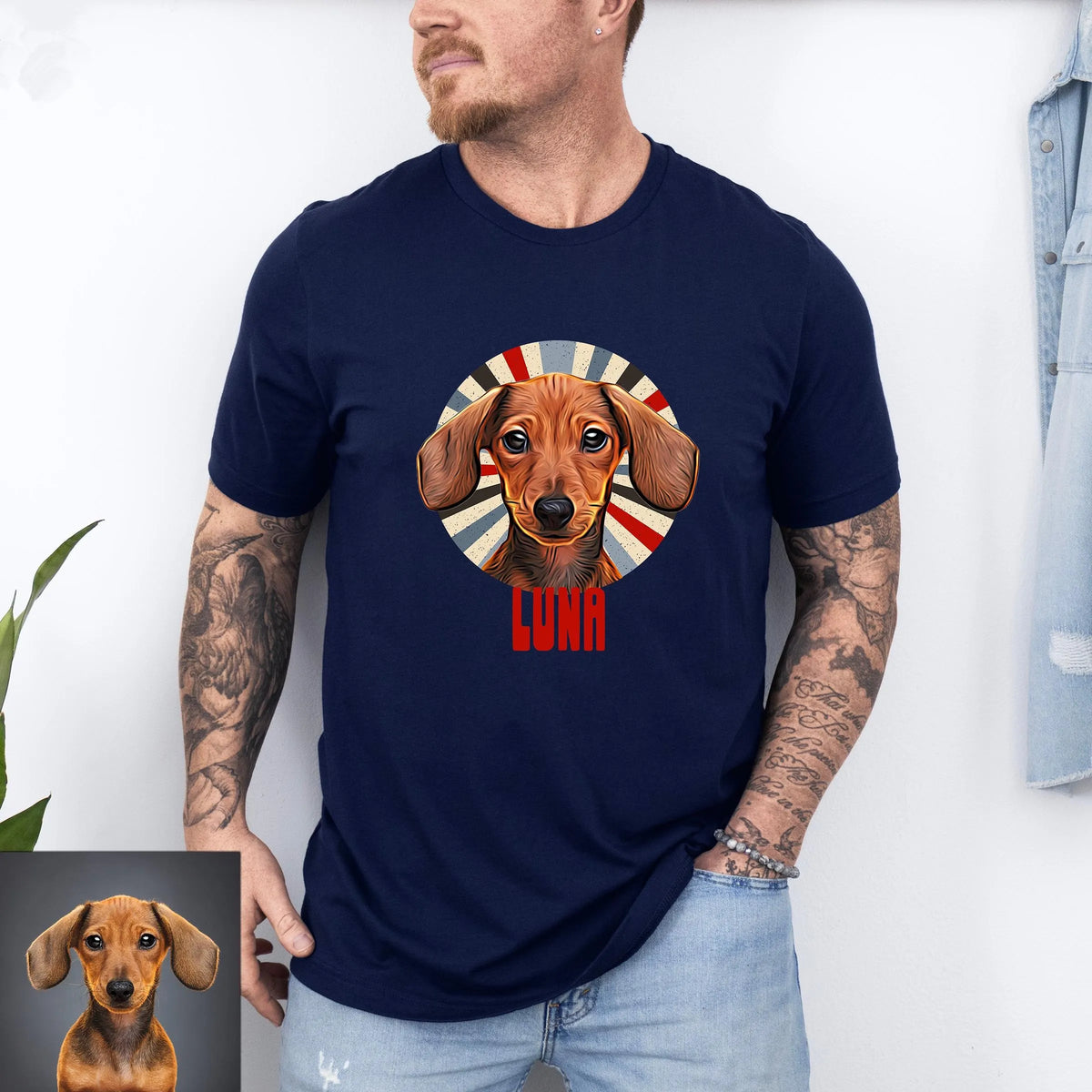 Custom Retro Dog Shirt, Vintage Style Personalized Dog Face Tee Sweatshirt Hoodie
