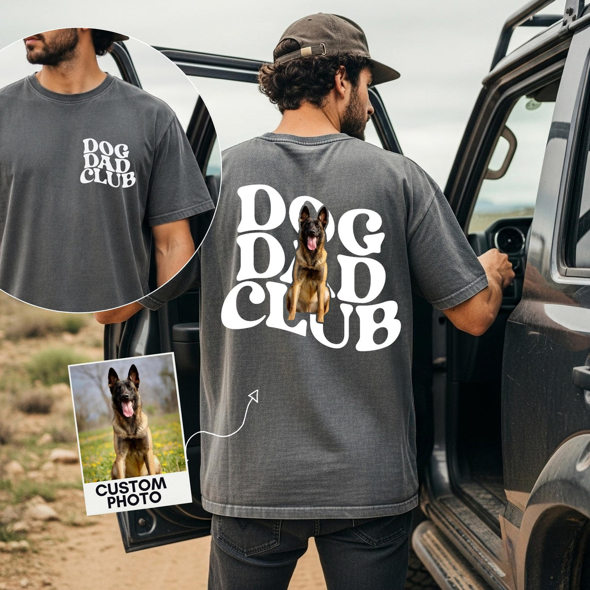 Dog Dad Club Shirt, Custom Pet Photo Tee, Fathers Day Shirt for Dog Dad