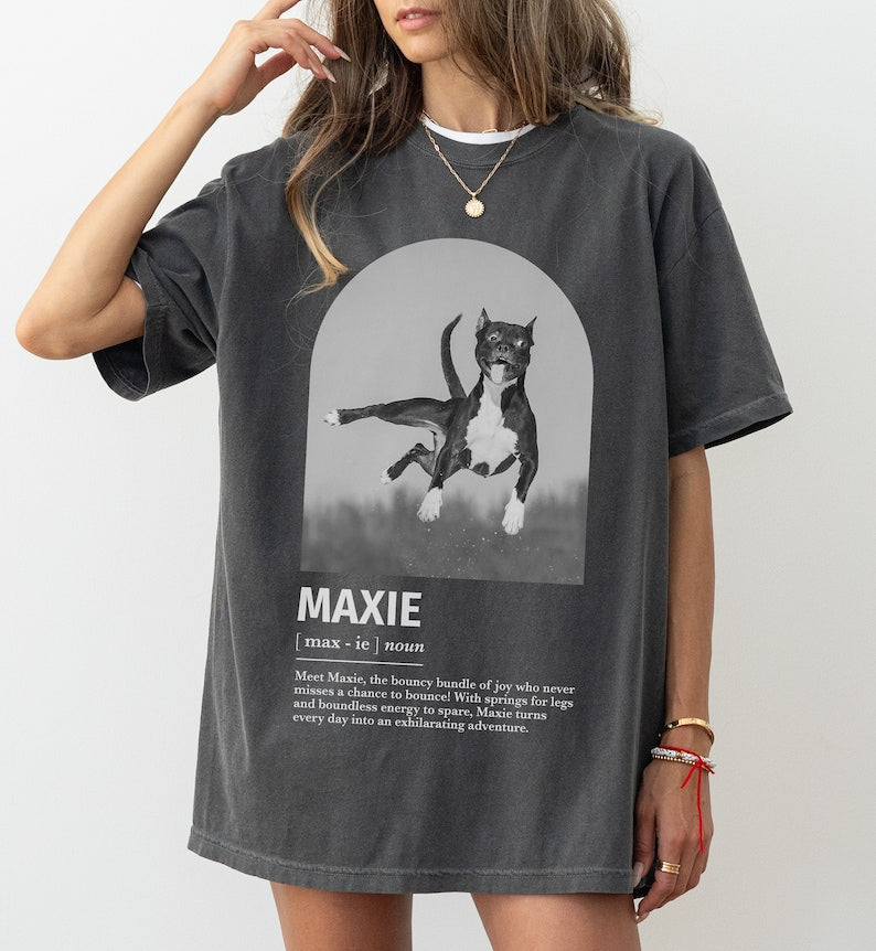 Custom Pet Portrait Shirt in Black and White, Personalized Pet Memorial Sweatshirt T-shirt