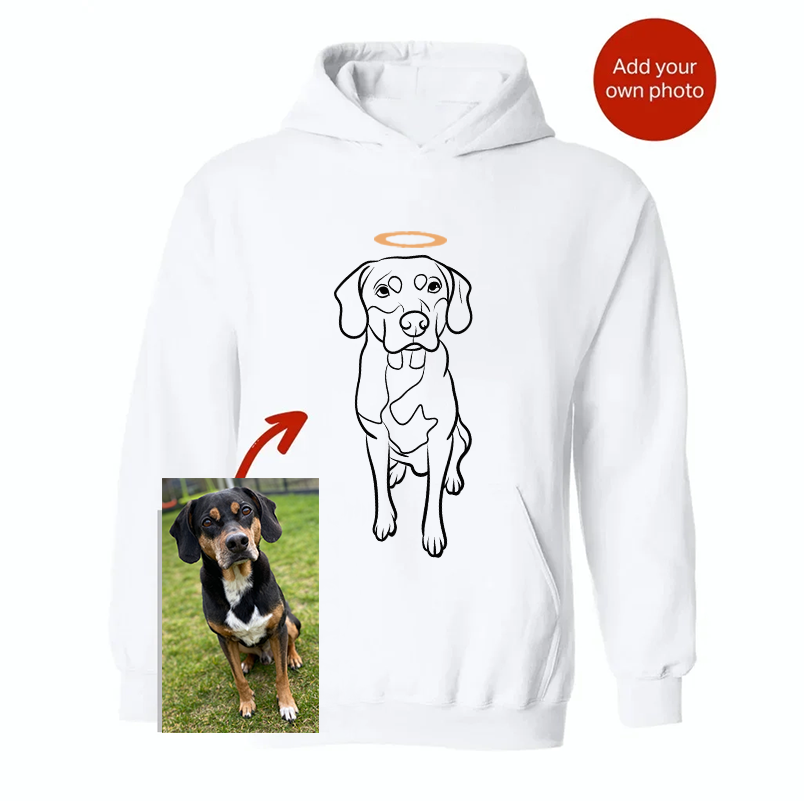 Custom Pet Photo Embroidered Sweatshirt- Stylish Outline Style