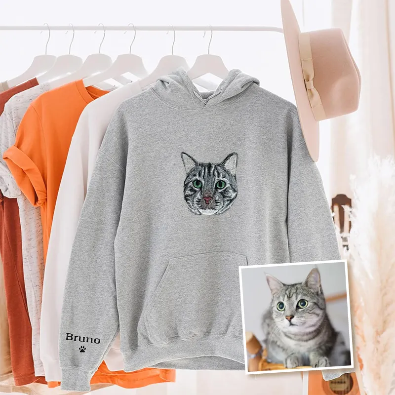 Brazilian Shorthair Cat Lover Custom Embroidered Sweatshirt Hoodie T-shirt