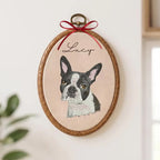 Personalized Pet Portrait Embroidery Hoop Art, Custom Dog Memorial Gift, Pet Loss Sympathy Gift