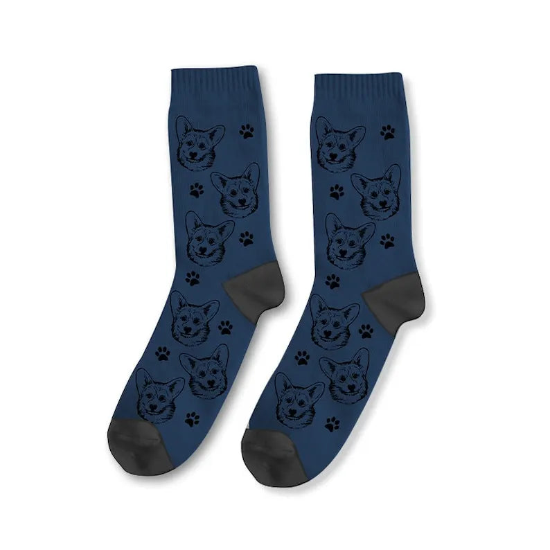 Personalized Face Socks, Custom Pet Socks, Dog Socks, Funny Face Socks