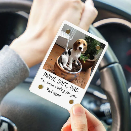 Custom Dog Photo Car Visor Clip, Father's Day Gift