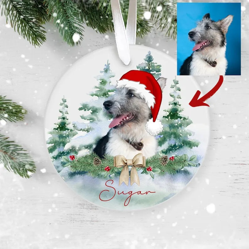 Custom Dog Christmas Ornament, Personalised Christmas Ornament