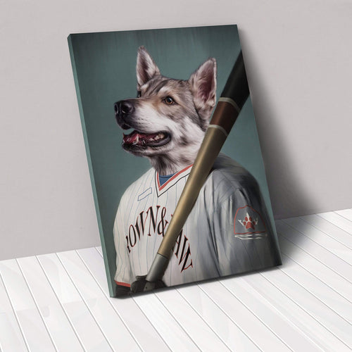 The Baseball Player - Custom Pet Portrait Canvas Frame