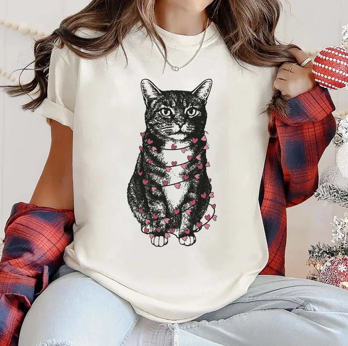 Custom Pet Valentine's Day Sweatshirt with Heart String Design