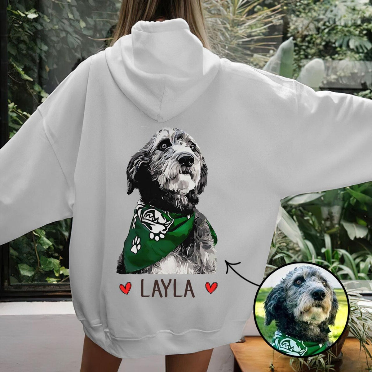 Custom Pet Photo & Name Hoodie – Personalized Dog & Cat Sweatshirt