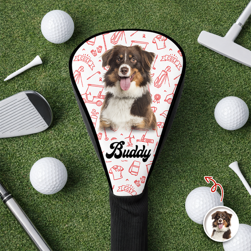 Custom Dog Photo Golf Head Cover Funny Gifts For Dog Lovers 