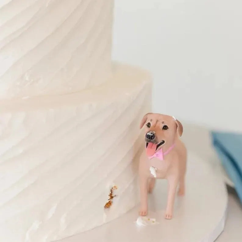 Custom Pets Dog Cat Clay Sculpture, Wedding Cake Topper, Pets Birthday Party Gifts