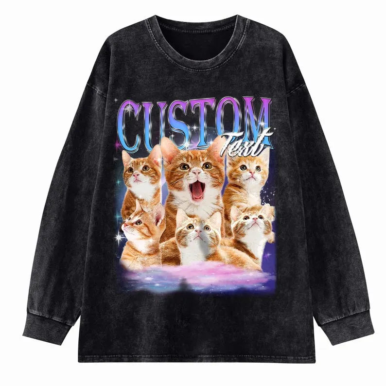 Custom Bootleg Rap Pet Portrait Shirt  Sweatshirt Hoodie, Vintage Graphic 90s Tshirt