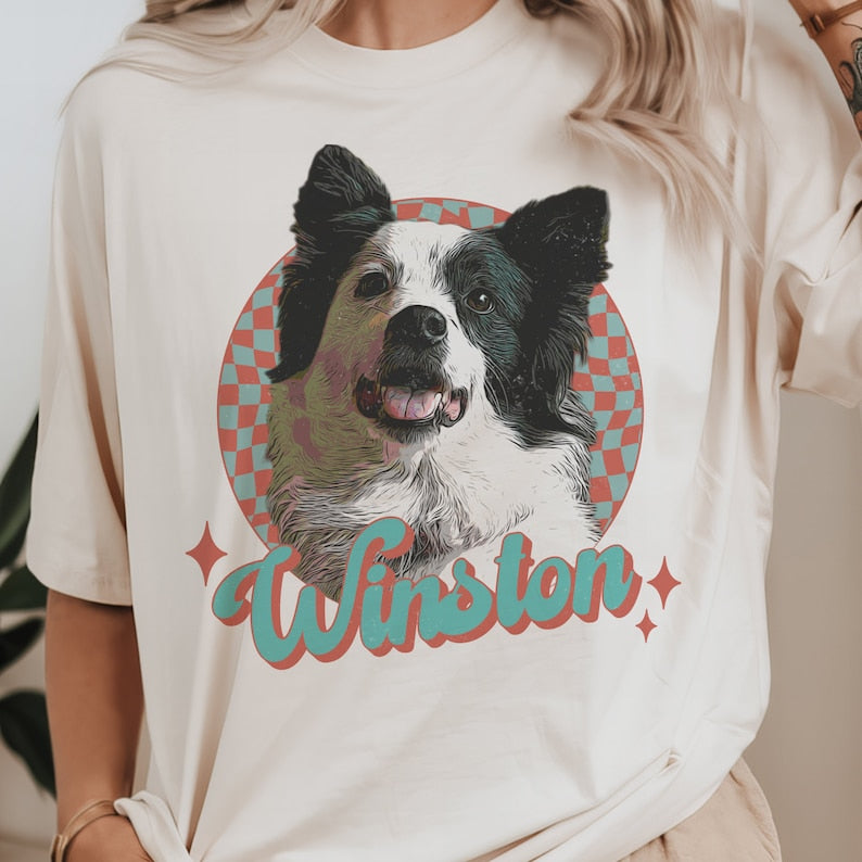 Custom Vintage Pet Unisex T-shirt, Pet Photo + Name 90's T-shirt Sweatshirt Hoodie