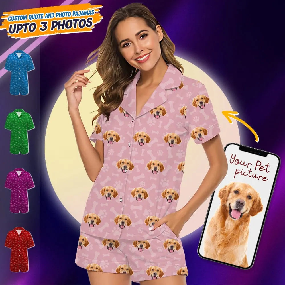 Custom Photo Dog Cat Short Pajamas