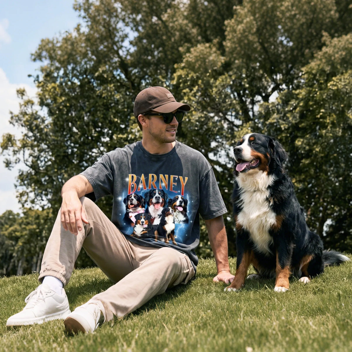 Custom Pet Portrait T-Shirt: Retro 90s Graphic Tee