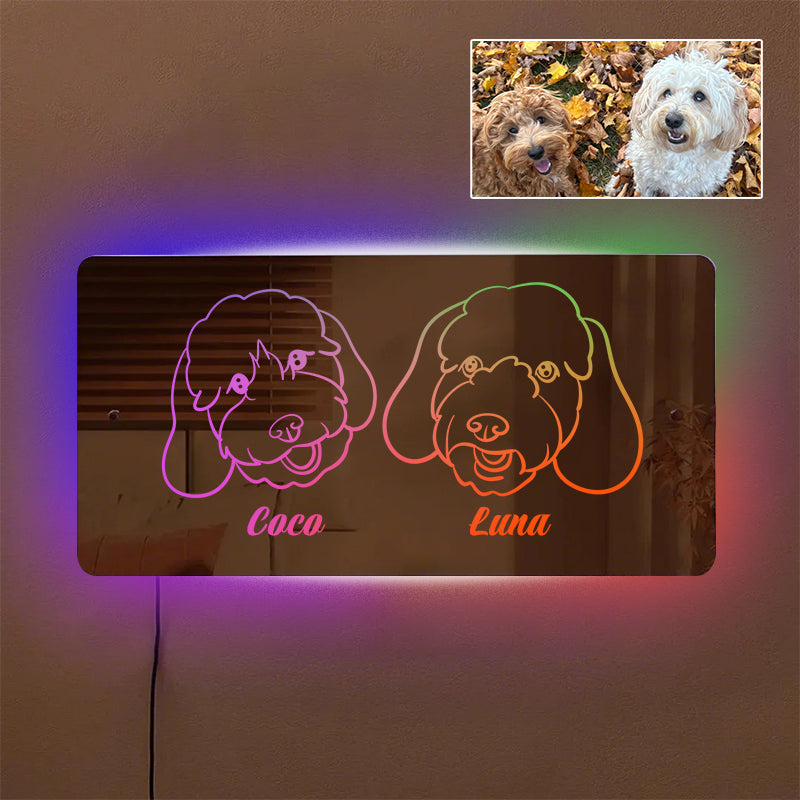 PetFiestas® Personalized Pet Photo Mirror - Light Up Mirror