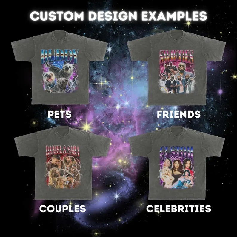 Galaxy Custom Pet Bootleg T-shirt, Retro 90's Custom Pet Tee Sweatshirt Hoodie