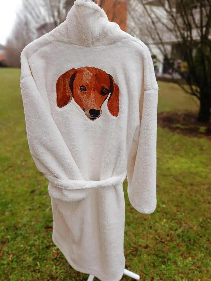 Custom Large Pet Portrait Embroidered Bathrobe