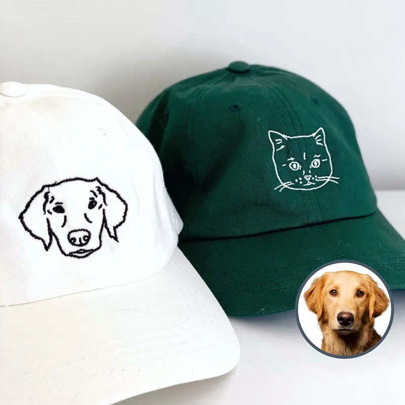 Custom EMBROIDERED Pet Hat Using Pet Photo Personalized Dog Hat