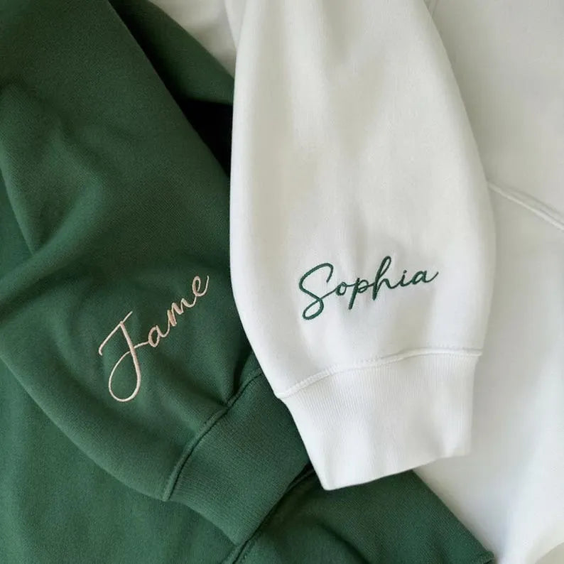 Custom Pet Outline Art Embroidered Sweatshirt, Minimal Embroidered Dog Cat Hoodie- Stylish Outline Style