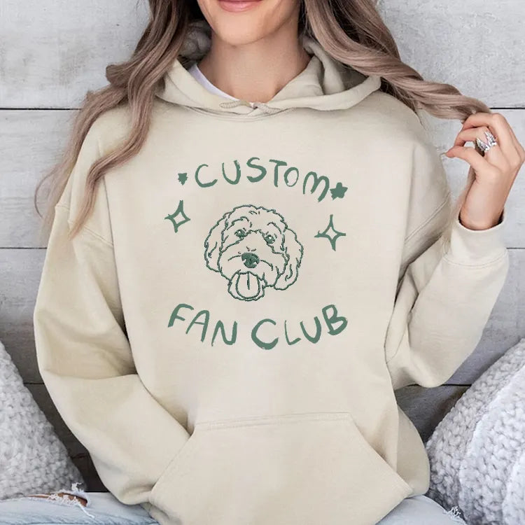 Custom Pet Portrait Outline Embroidered Hoodie T-shirt Sweatshirt- Stylish Outline Style
