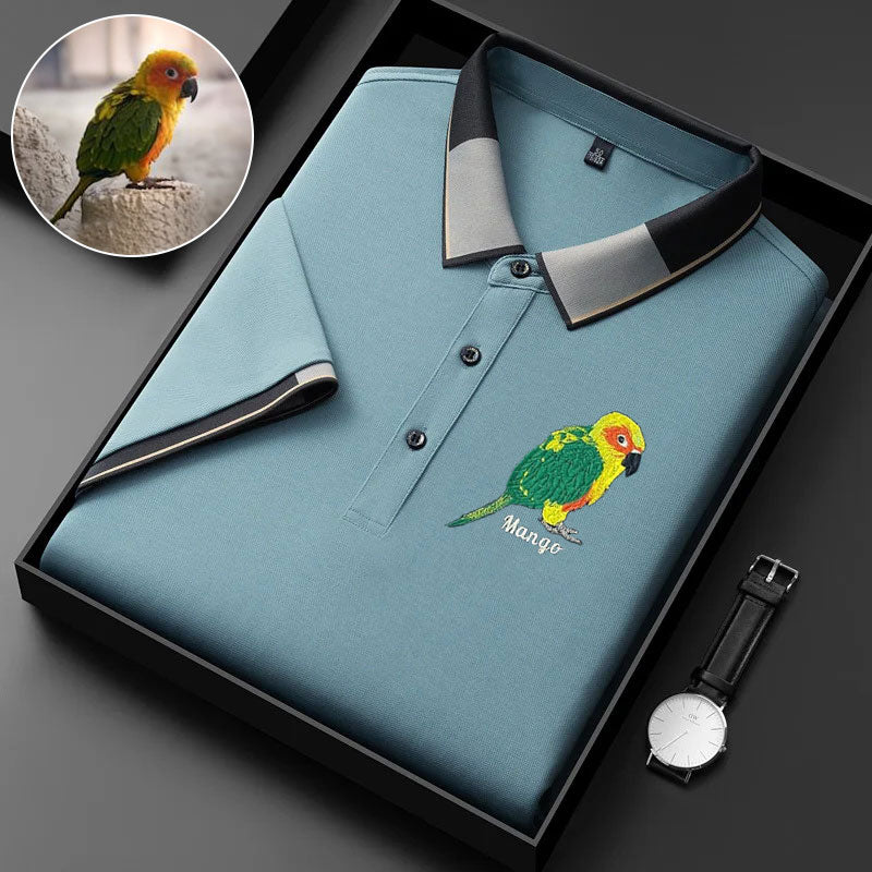 Personalized Full Color Embroidered Pet Portrait Polo Shirt