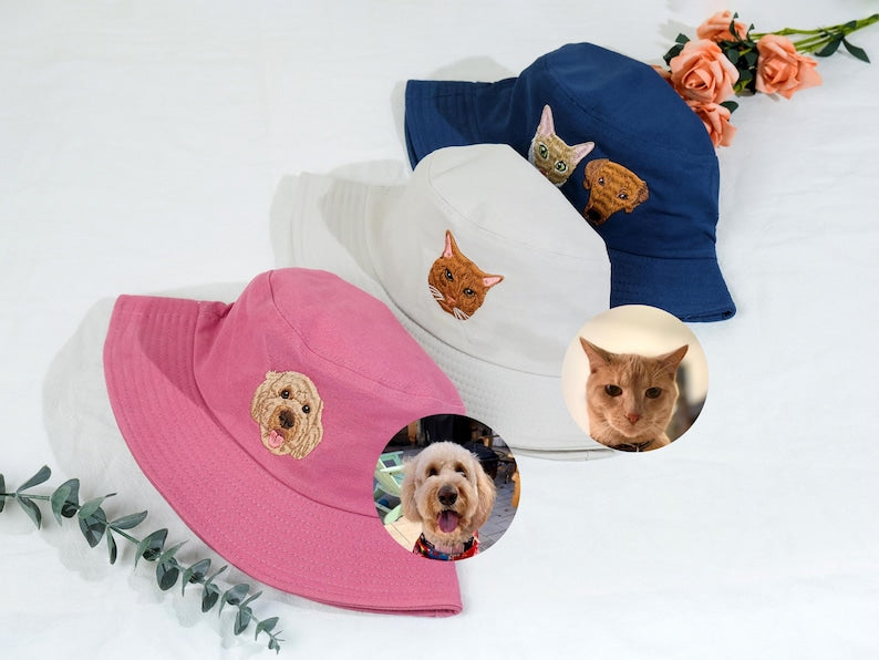 Personalized Embroidered Pet Photo Bucket Hat