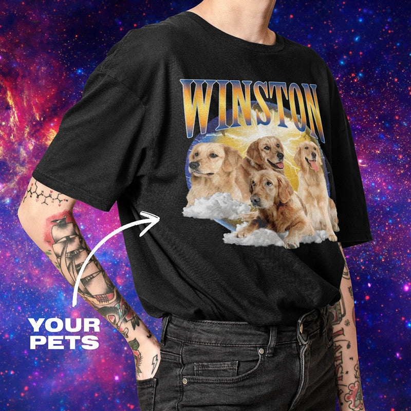 Custom Vintage Pet Shirt, Custom Dog Shirt, Dog Personalize Retro 90s Printing Tee Sweatshirt Hoodie
