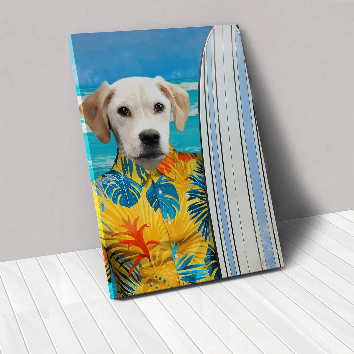 The Surfer - Custom Pet Portrait Canvas Frame