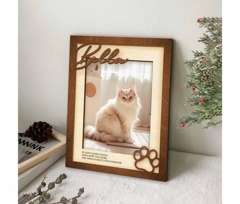 Personalized Pet Memorial Picture Frame, Pet Lover Photo Gift, Dog Keepsake Sign with Name
