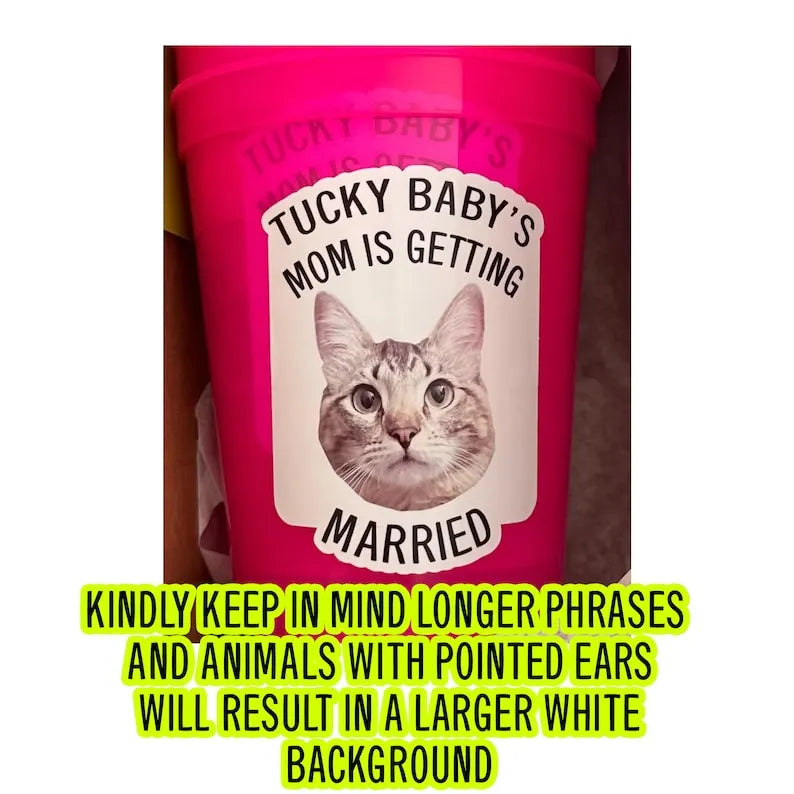 Personalized Dog Face Mom is Getting Married Cups, Bachelorette Party Favors with Dog Face