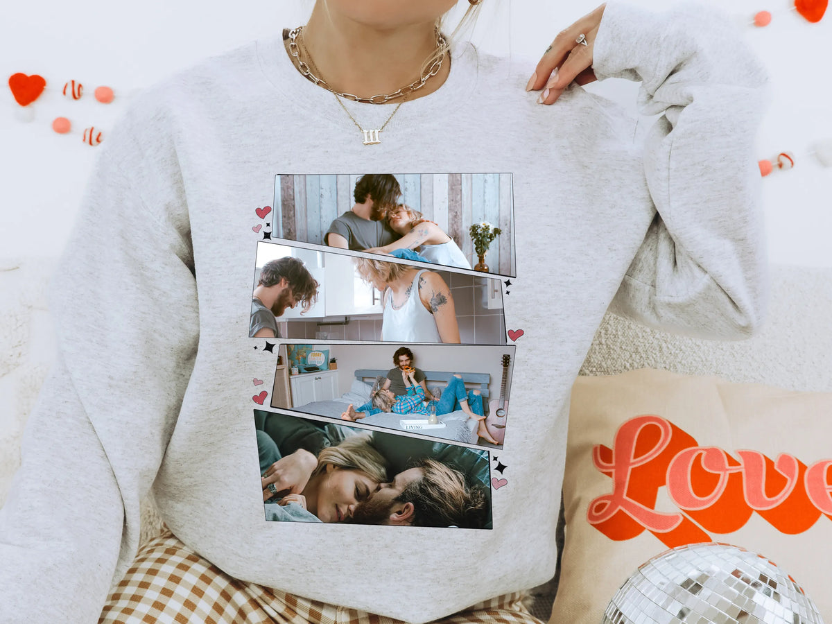 Custom Couple Sweatshirts from Photos,Photo Printing Sweatshirt Hoodie, Valentines Day Gift Valentines