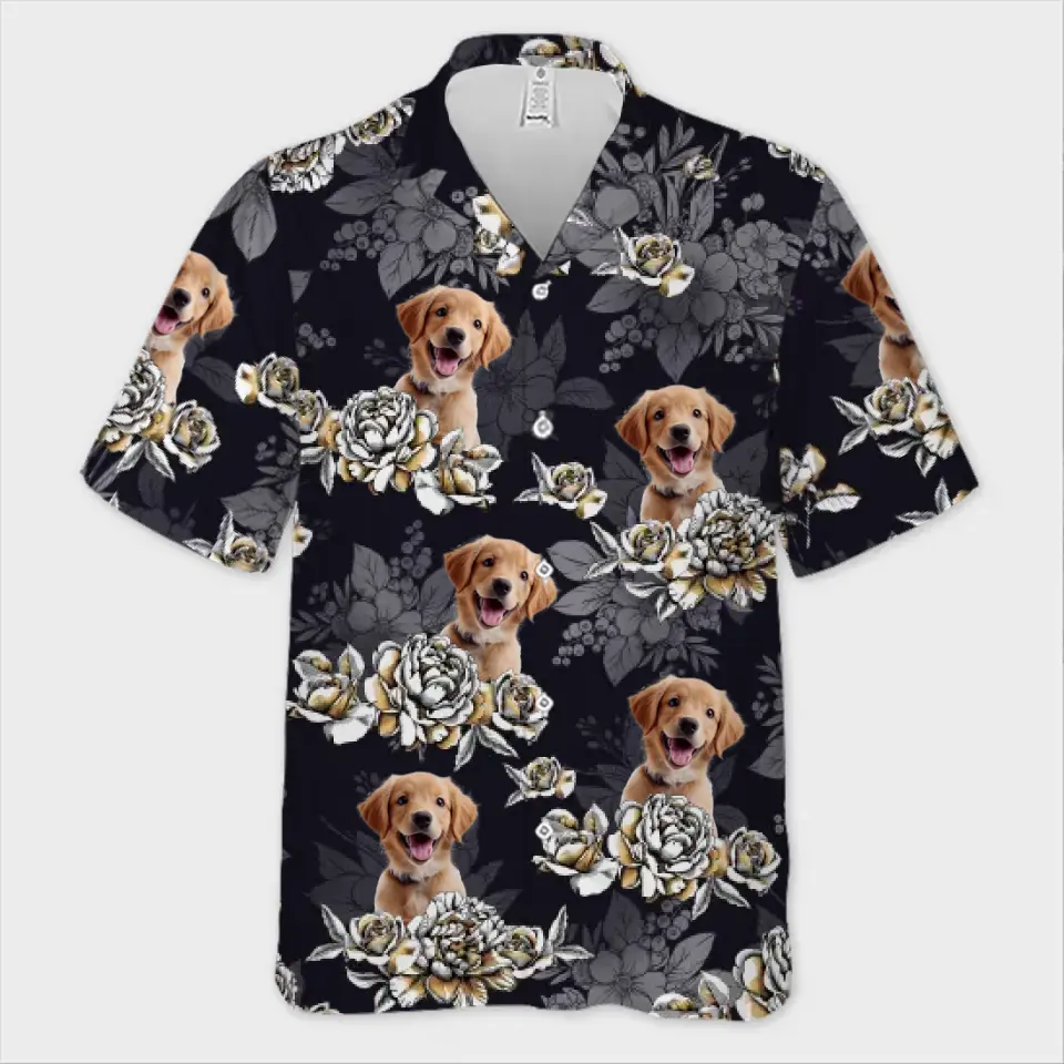 Custom Pet Photo Hawaiian Shirt - Personalized Aloha Shirt for Dog & Cat Lovers
