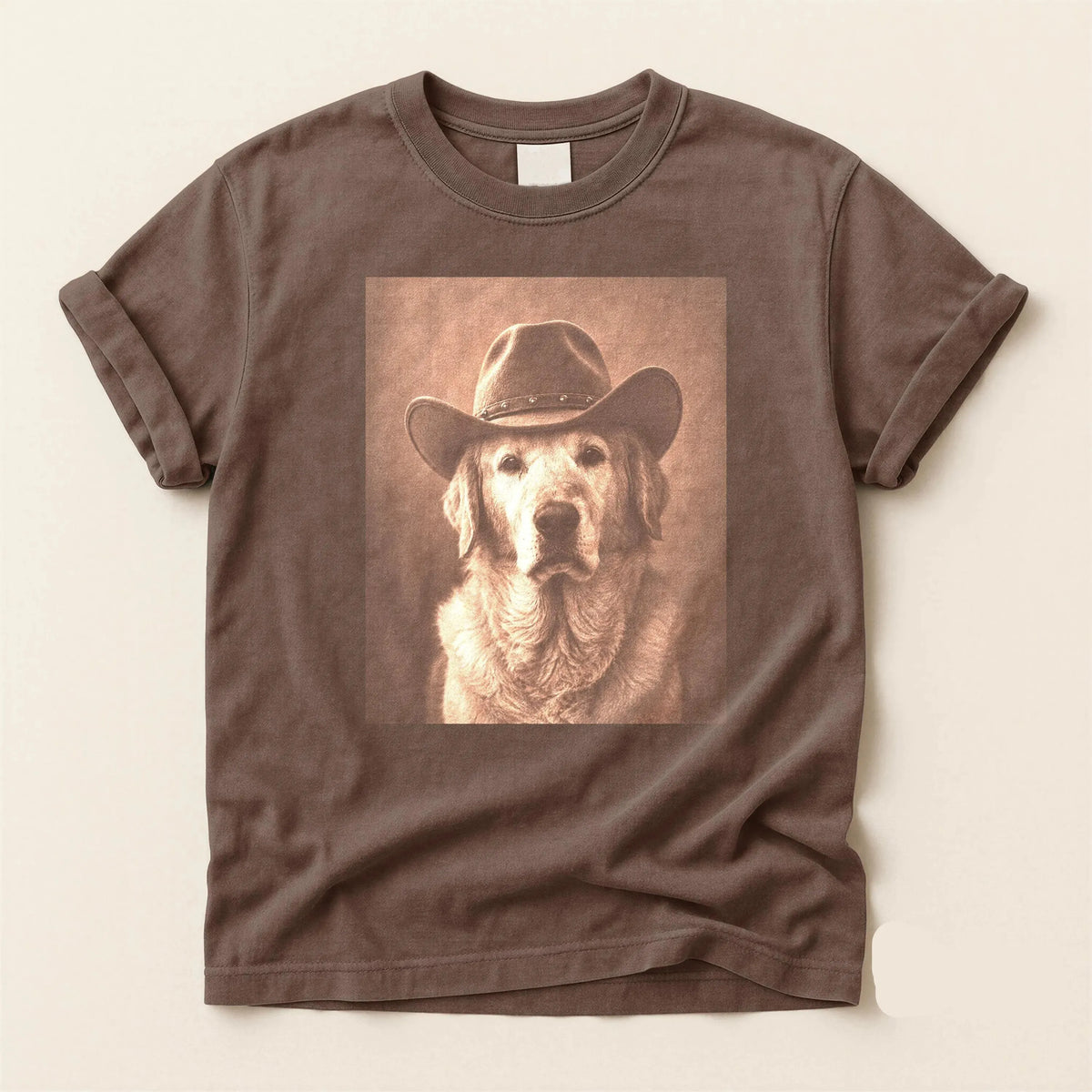 Custom Pet Portrait Cowboy Shirt, Vintage Western Tee for Dog Lovers