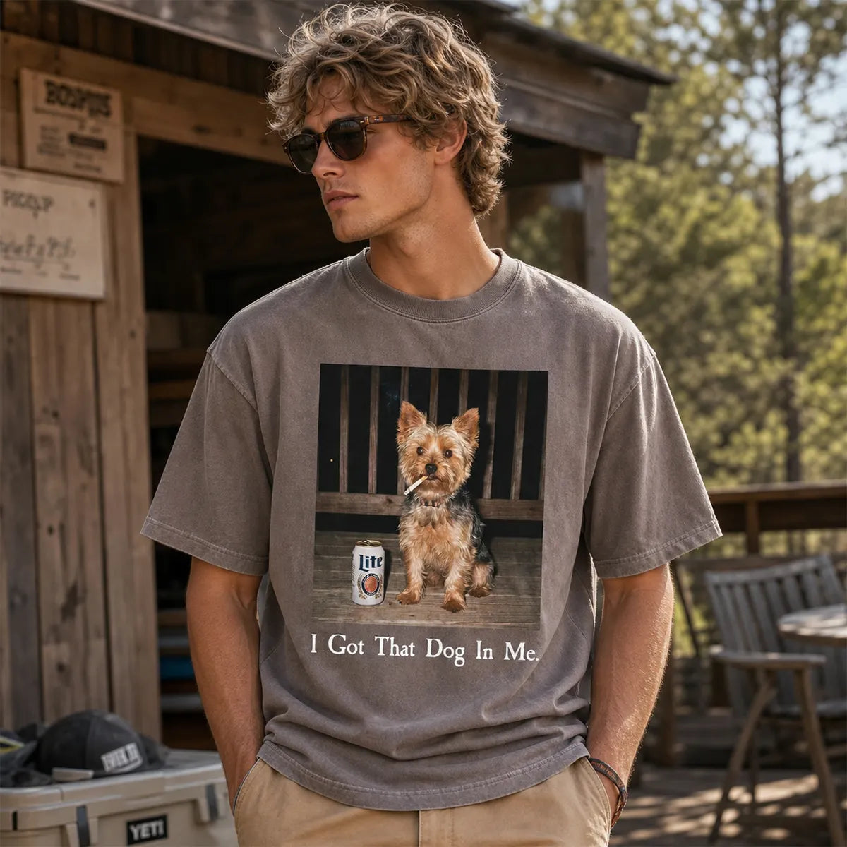 Custom Pet Photo Shirt, Personalized I Got That Dog In Me, Ironic Dog Smoking Shirt, Vintage Graphic T-Shirt