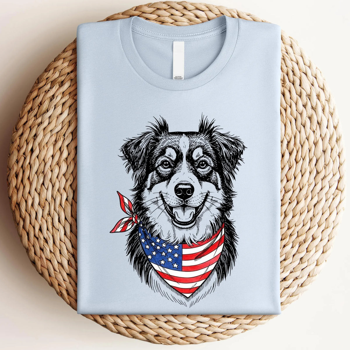 Custom Pet Photo Shirt, 4th of July Patriotic Dog Tee