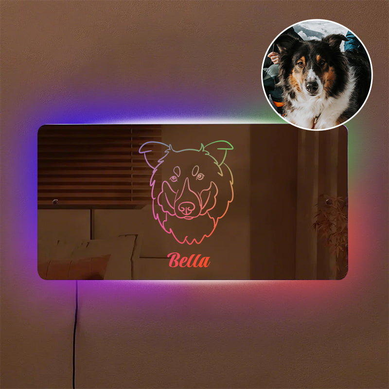 PetFiestas® Personalized Pet Photo Mirror - Light Up Mirror