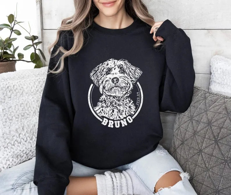 Custom Pet Sweatshirt From Photo, Your Pet Photo Print T-shirt Sweatshirt Hoodie
