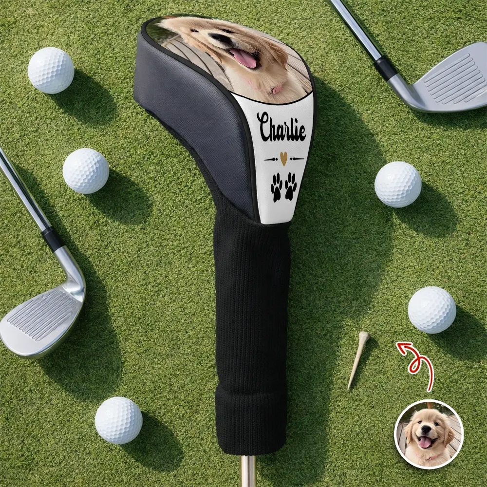 Custom Photo Dog Cat Golf Club Head Cover Father's Day Gift For Golf Lovers