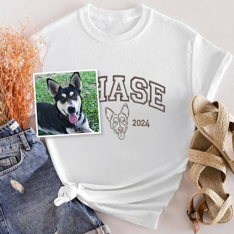 Personalized Embroidered Dog Hoodie Dog Name Sweatshirt T-shirt