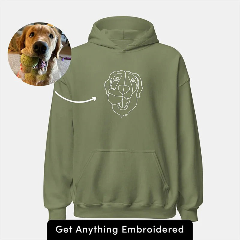 Custom Embroidered Hoodie- Stylish Outline Style
