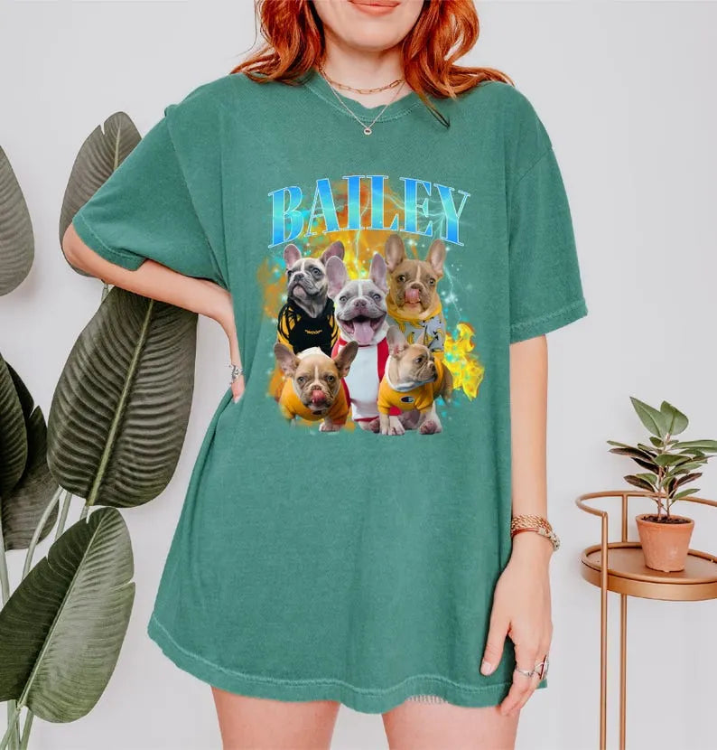 Custom Dog Bootleg Shirt, Cat Shirt 90's Tee, Personalized Bootleg Pet Shirt, Dog Bootleg T-shirt