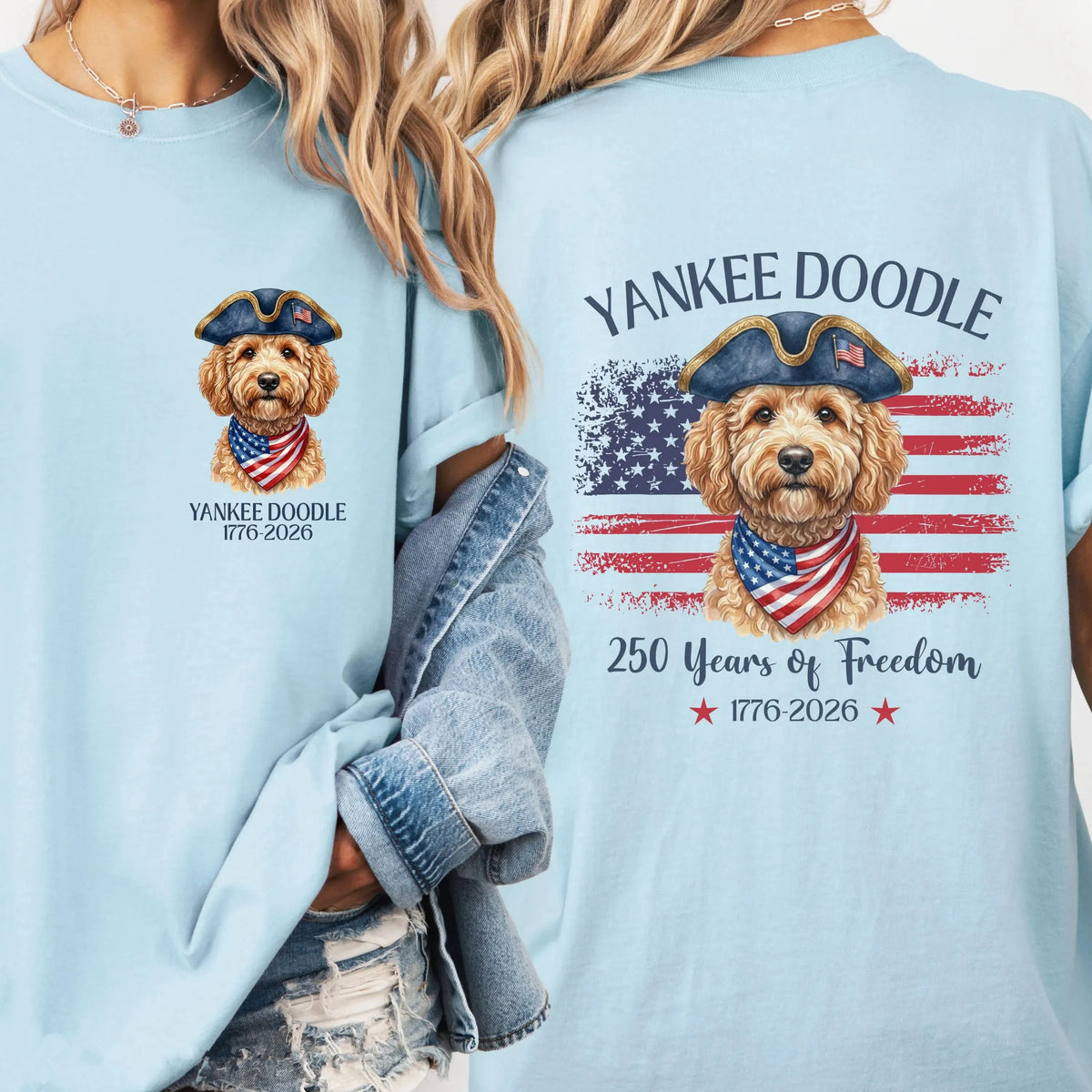 Custom Pet Photo Patriotic Dog Tee, America 250th Anniversary Shirt